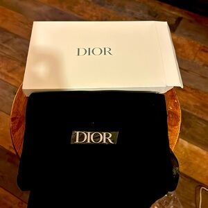 Christian Dior makeup bag.  Black velvet. So pretty. Zipper closure